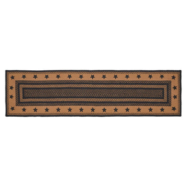 Farmhouse Jute Braided Rug/Runner Rect. Stencil Stars with Rug Pad 2'x8' VHC Brands - The Fox Decor